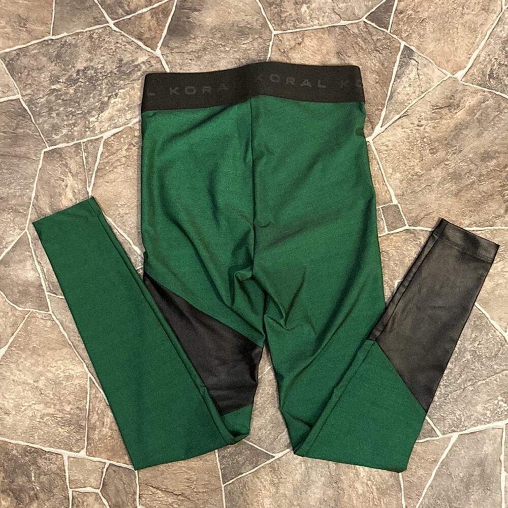 NWOT KORAL Women's Green Amber Shantung Leggings Size SMALL - Picture 7 of 8